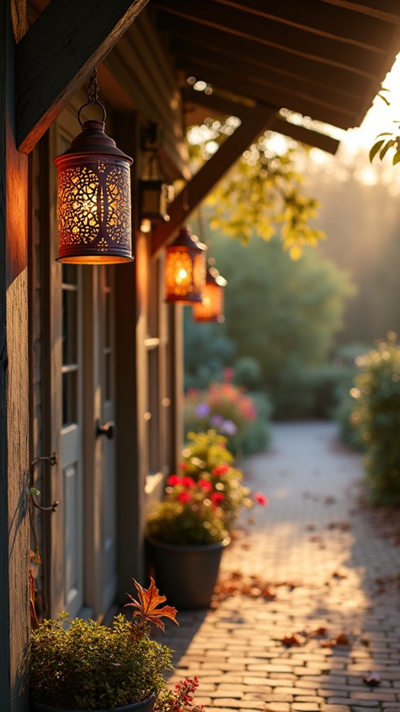 upcycled lanterns with candles