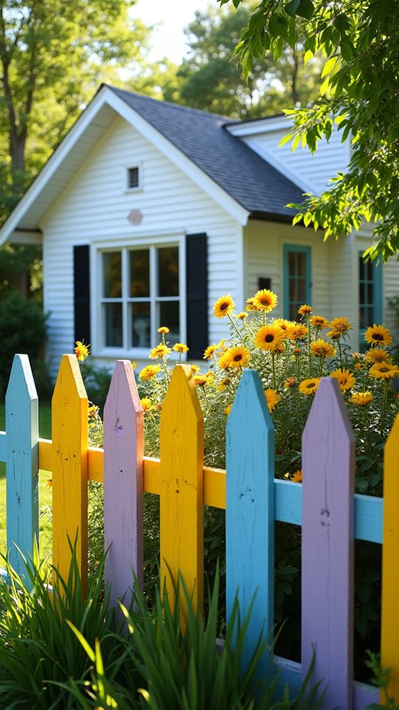 colorful garden fence transformation