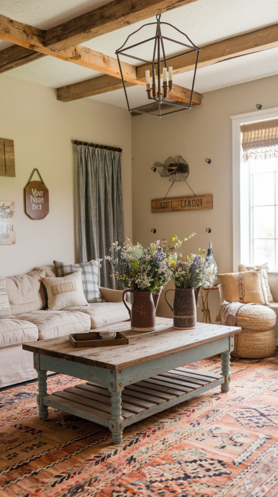 Rustic Spring Living Room Décor