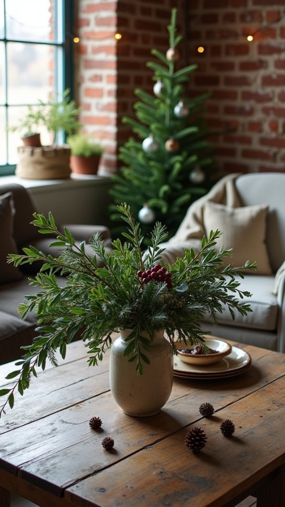 fresh greenery holiday decor