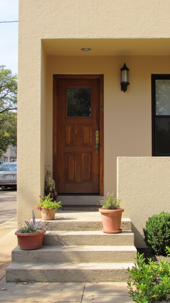 warm beige enhances curb appeal