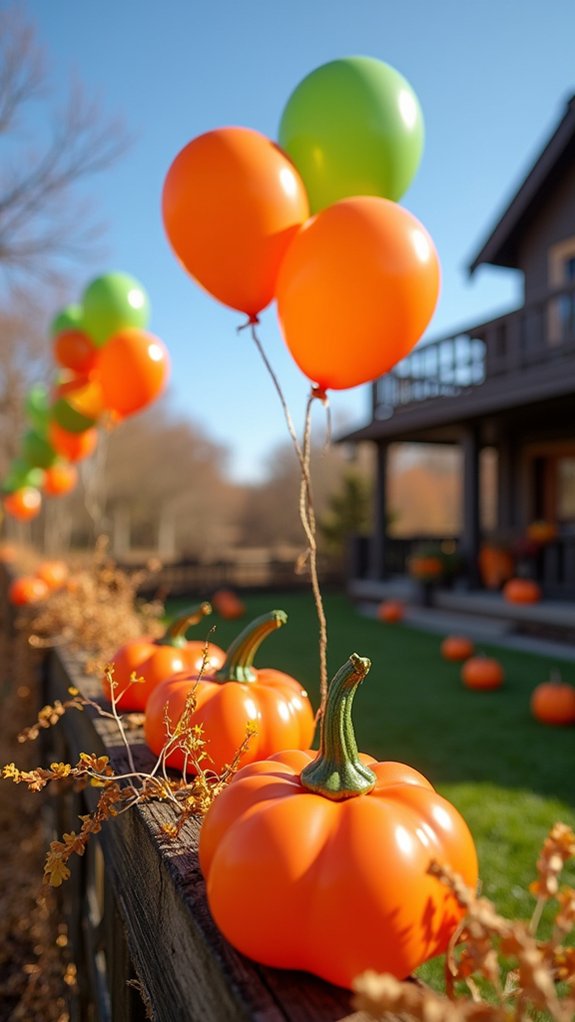 festive pumpkin balloon decor
