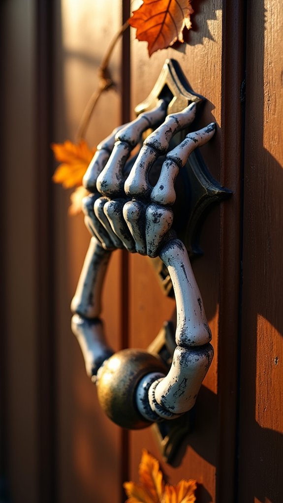 spooky skeleton hand knocker