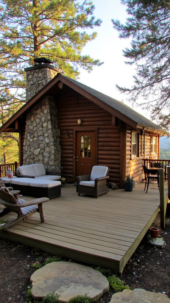 rustic cabin outdoor living