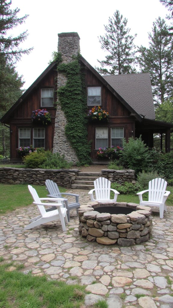 cozy woodland firepit retreat