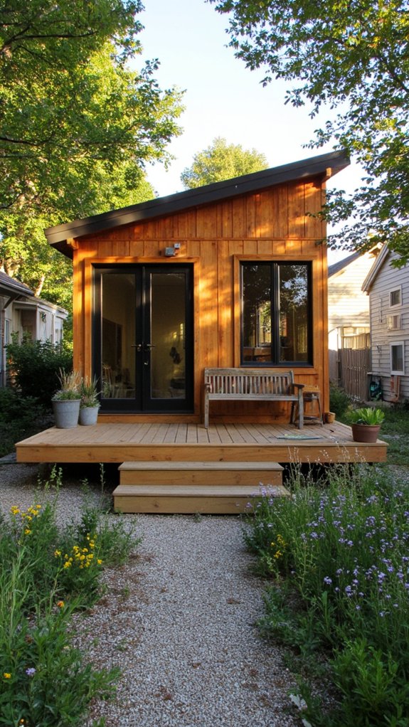 charming wood accents enhance aesthetics