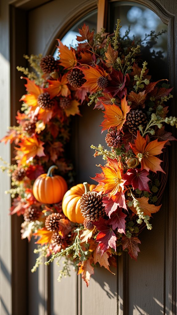 vibrant autumn wreaths decor