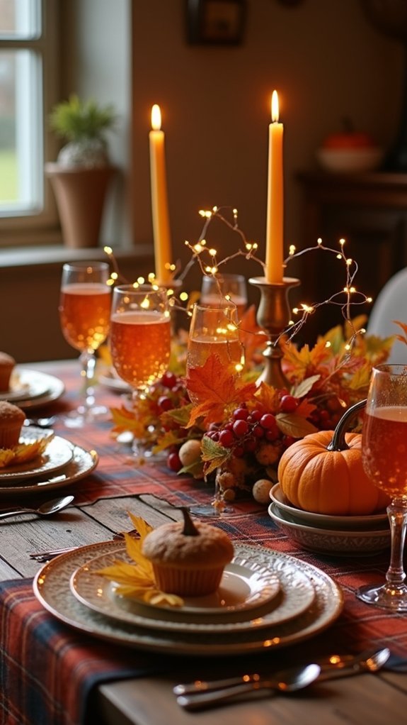cozy autumn themed table setting