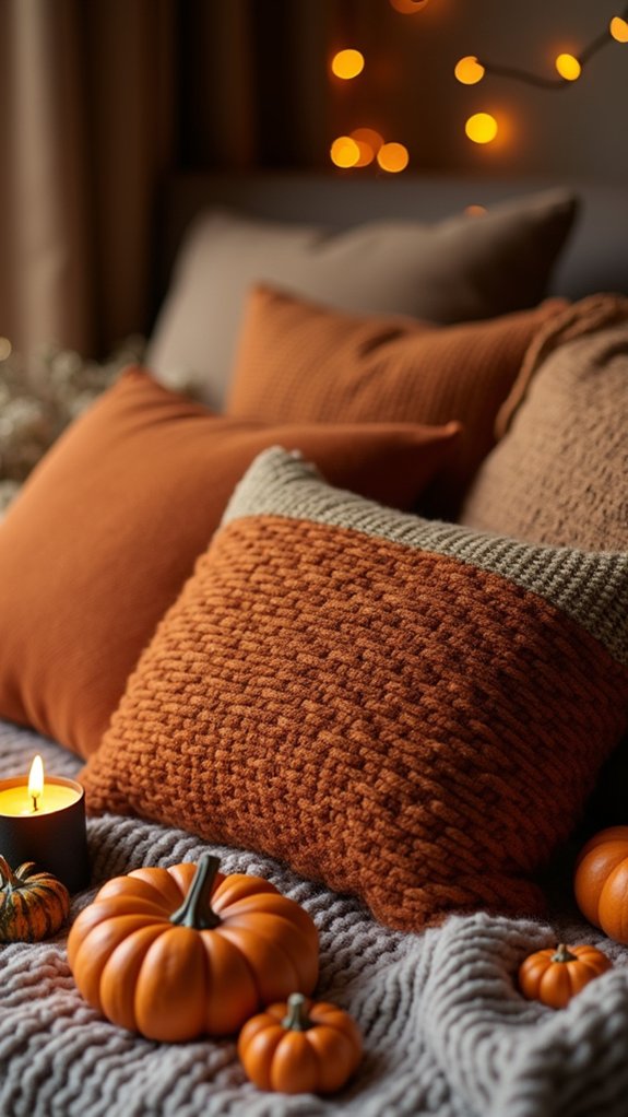 textured pillows for autumn