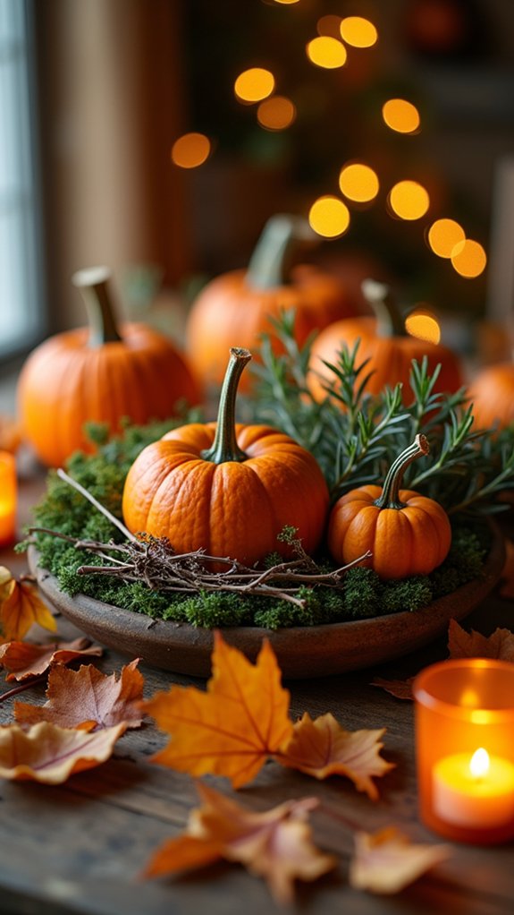 autumn nature inspired table decor