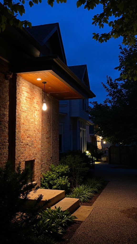 bold lighting enhances entrance