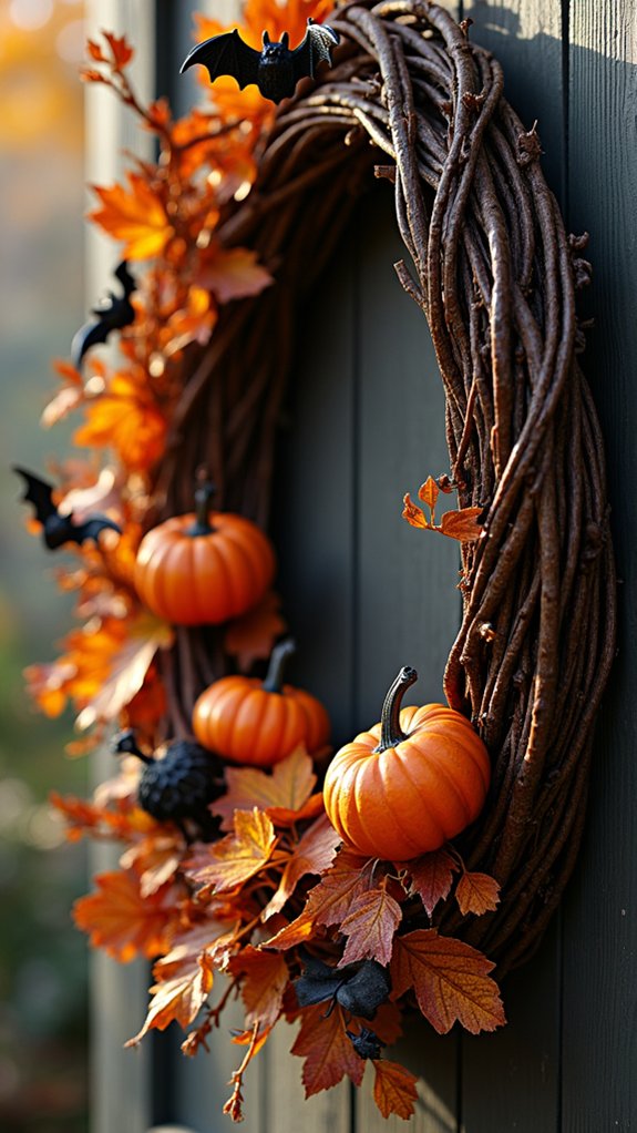halloween themed seasonal wreaths