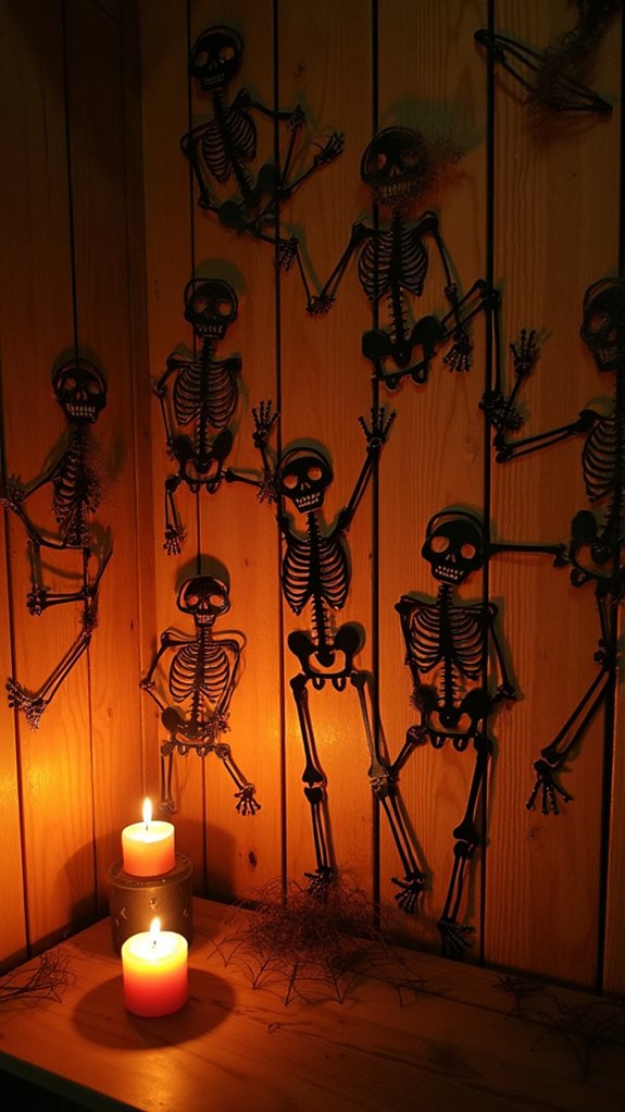 surprise guests with skeletons