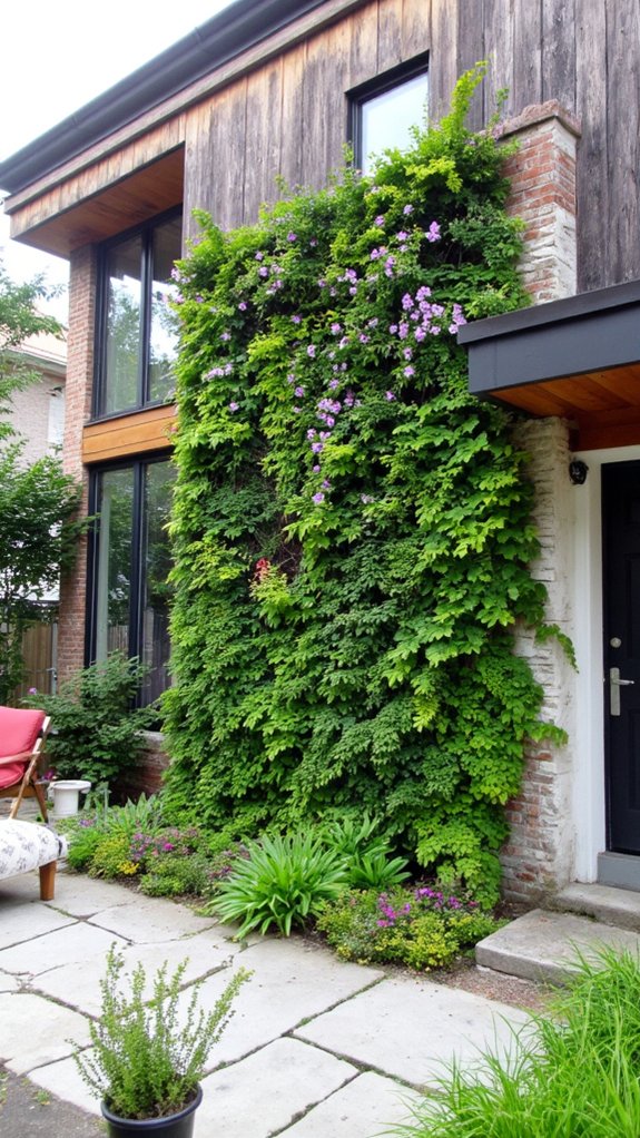 vibrant lush vertical garden
