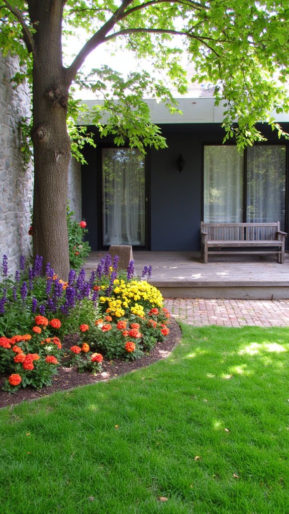 vibrant flowering backyard oasis