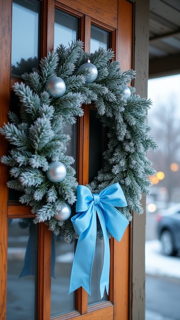 frosty blue winter wreath