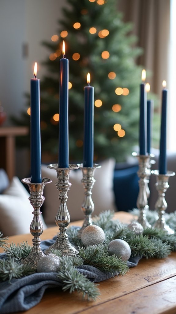 silver candle holders ambiance