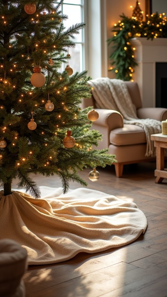 elegant shimmering tree skirt