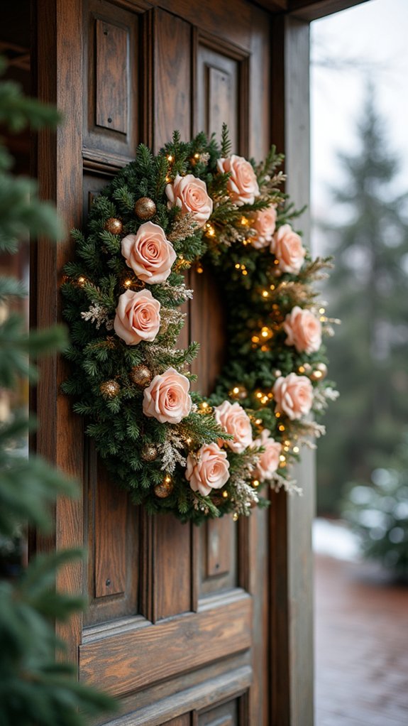 elegant champagne wreath decor