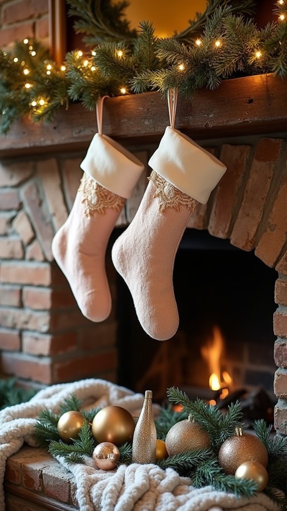 elegant holiday stocking display