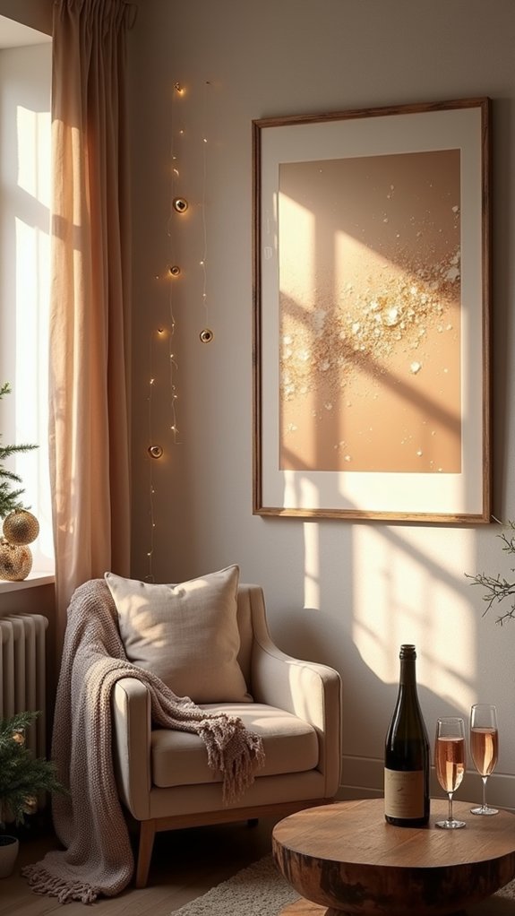 festive champagne decor artwork