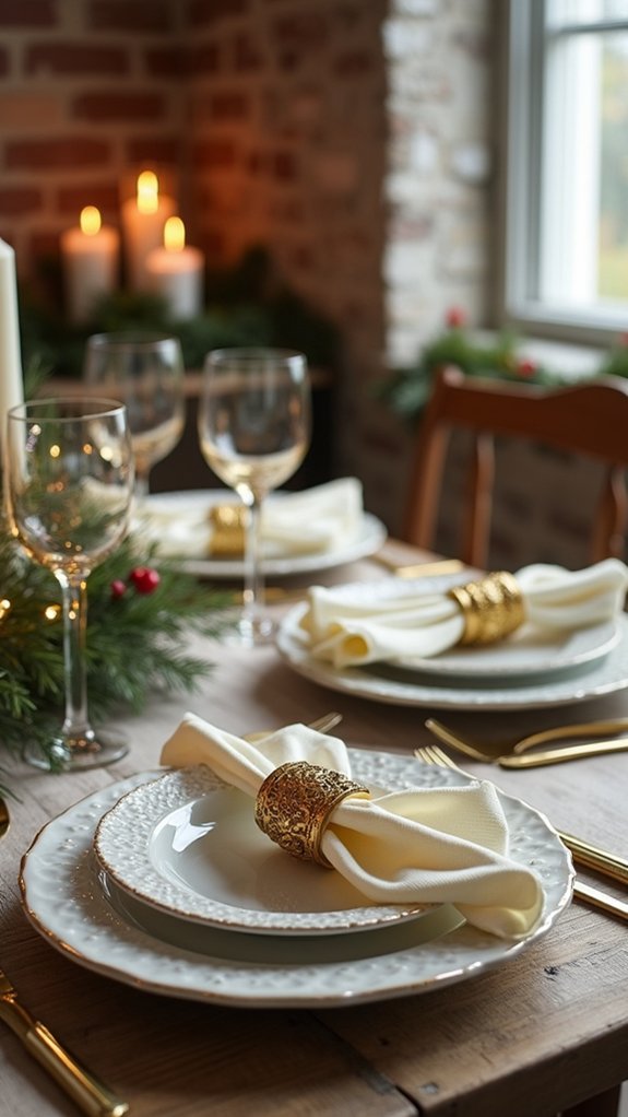 elegant gold napkin rings