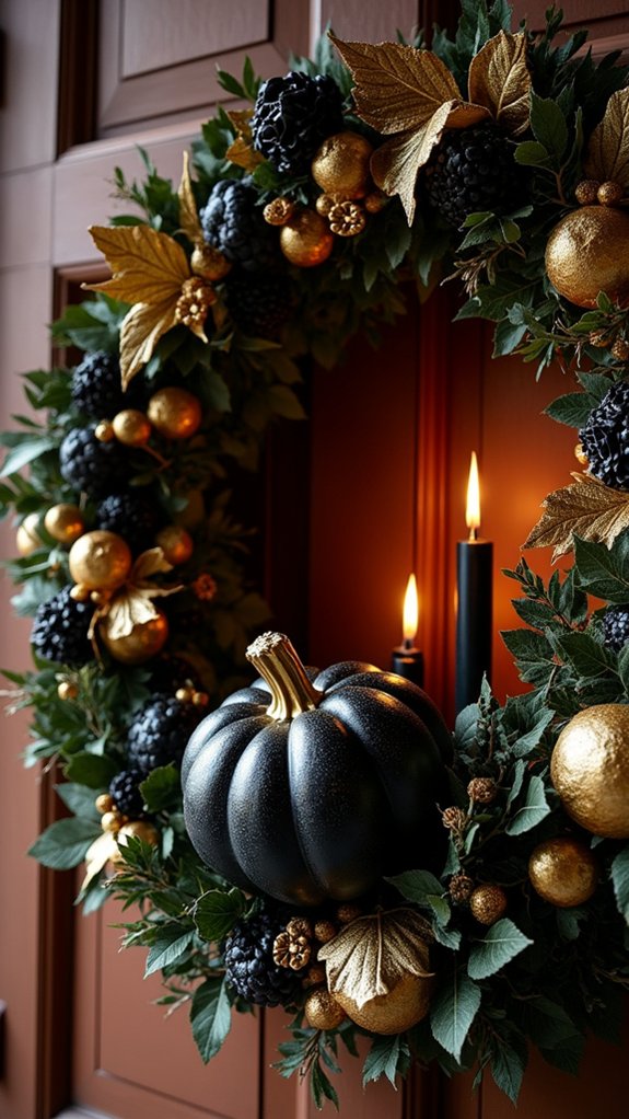 elegant halloween door decor