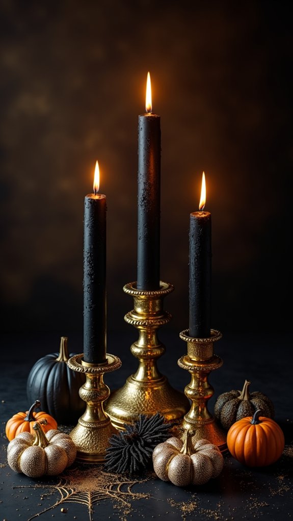 elegant halloween candle decor