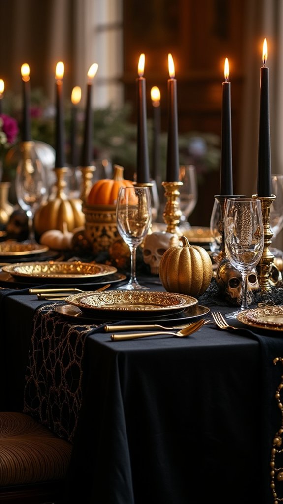 elegant halloween table decor