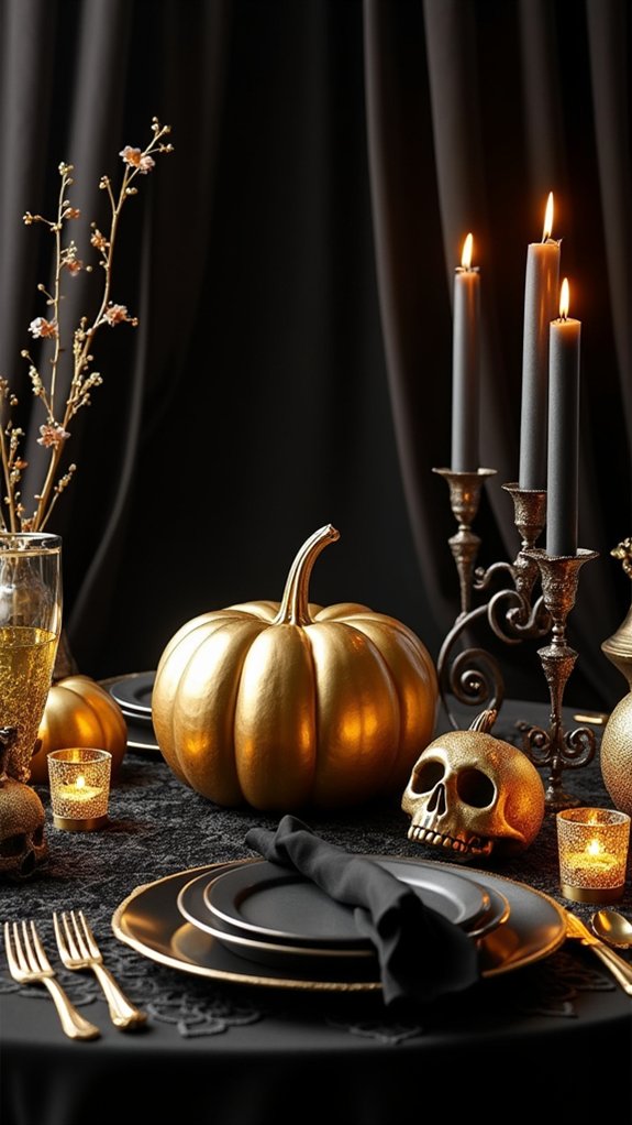 elegant black and gold favors