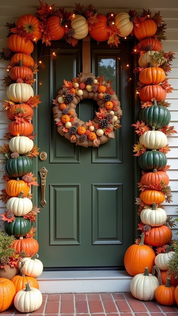 cheerful autumn door decor