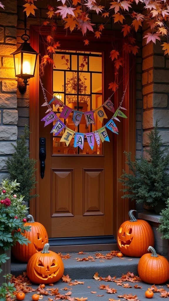 vibrant halloween trick or treat banner