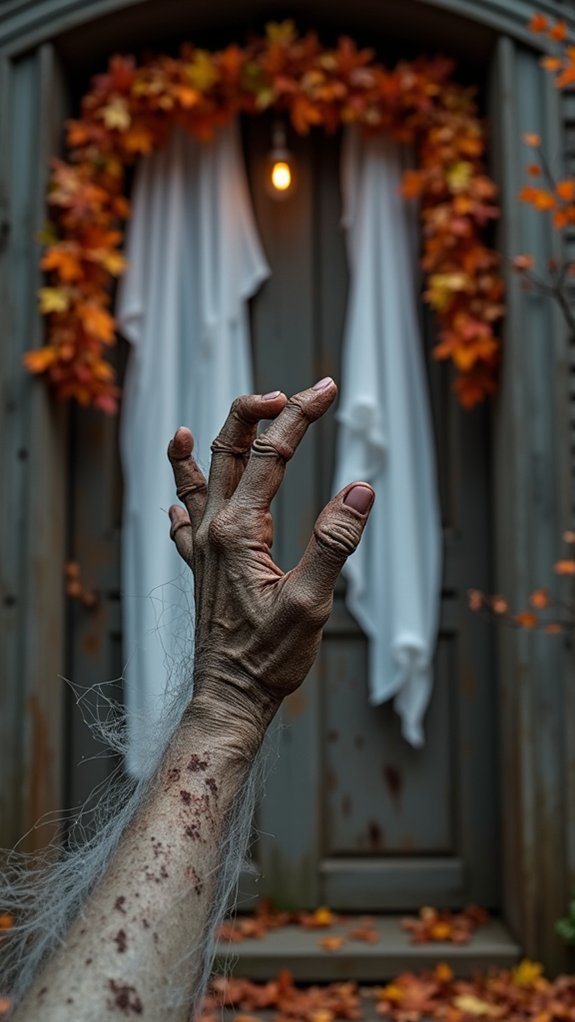 zombie hand door decoration
