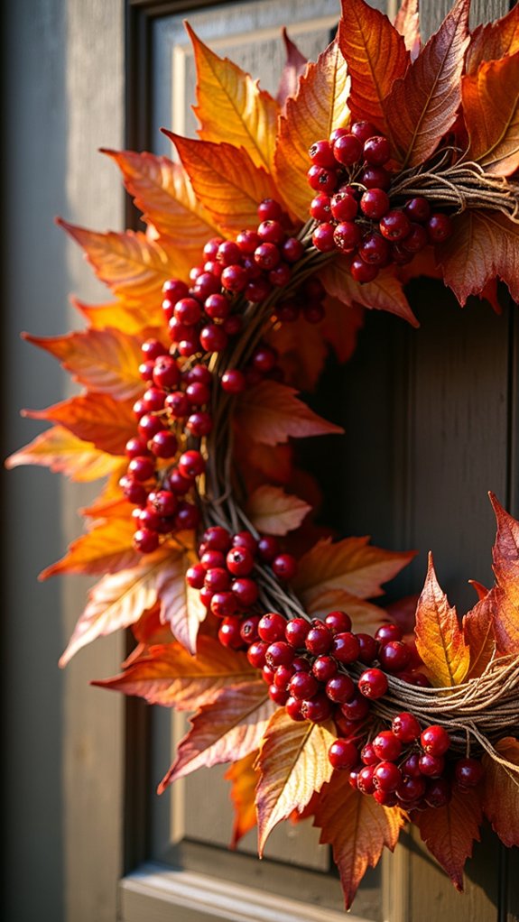 autumn wreath with berries