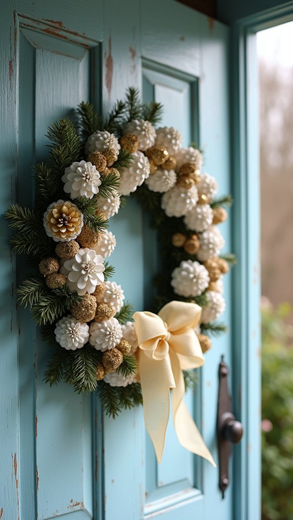 elegant gold and white wreath