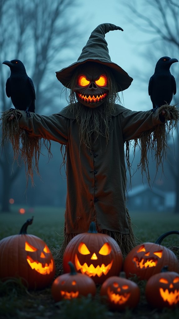 eerie fabric scarecrow decoration