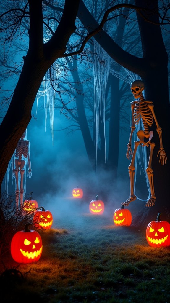 flickering ghostly yard lights