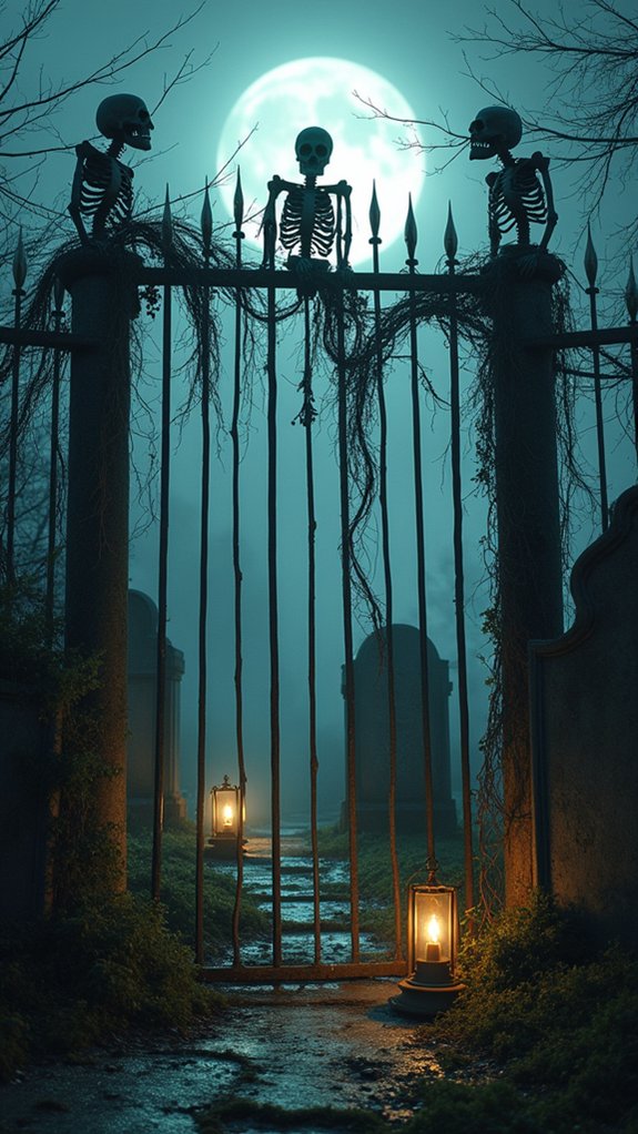 spooky graveyard fence decorations