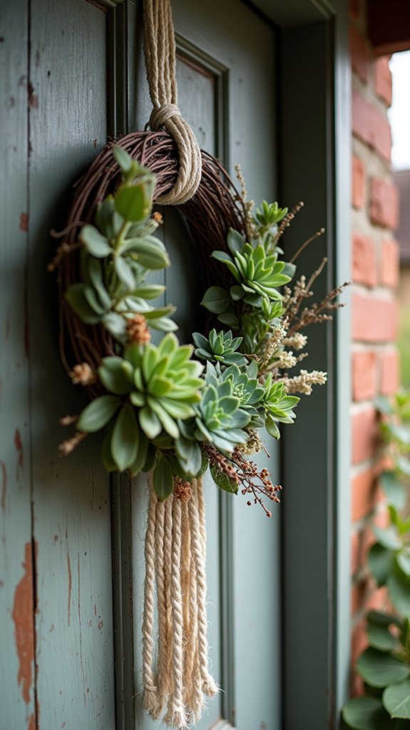 nature inspired succulent wreath