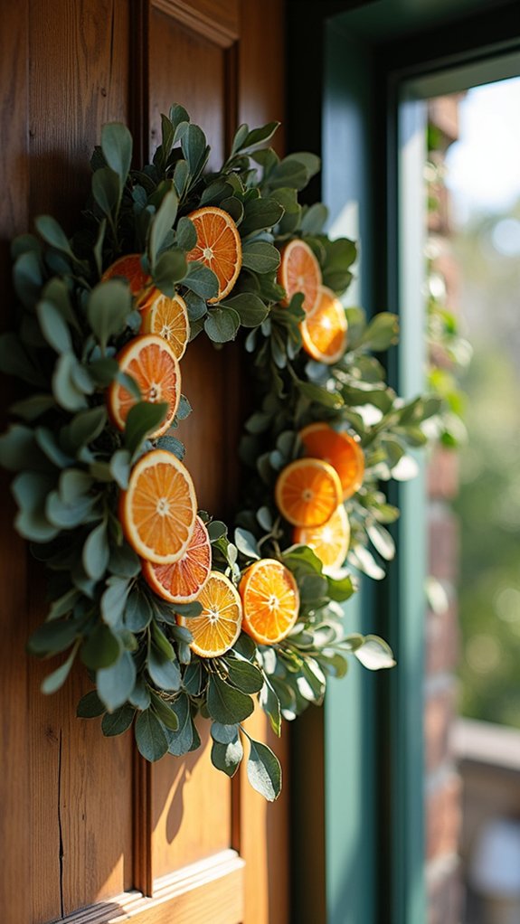 vibrant citrus eucalyptus wreath