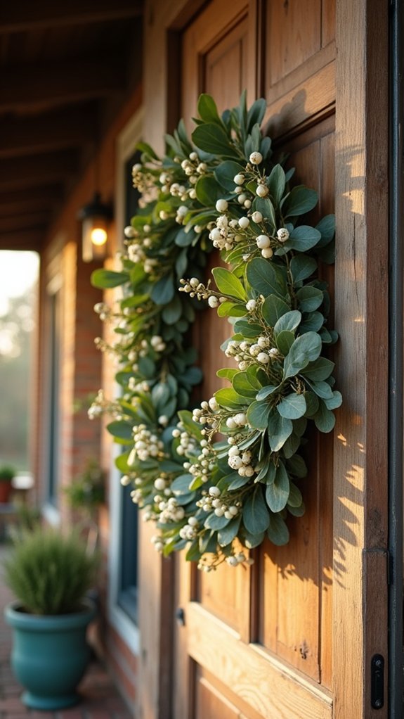 monochromatic eucalyptus and berries