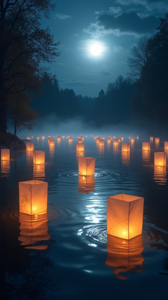 magical floating lantern ambiance