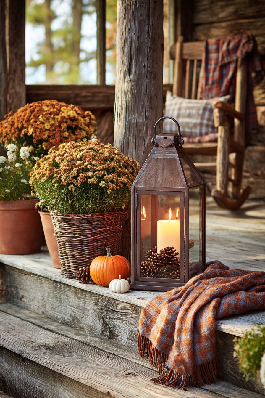 Use Lanterns Filled with Pinecones