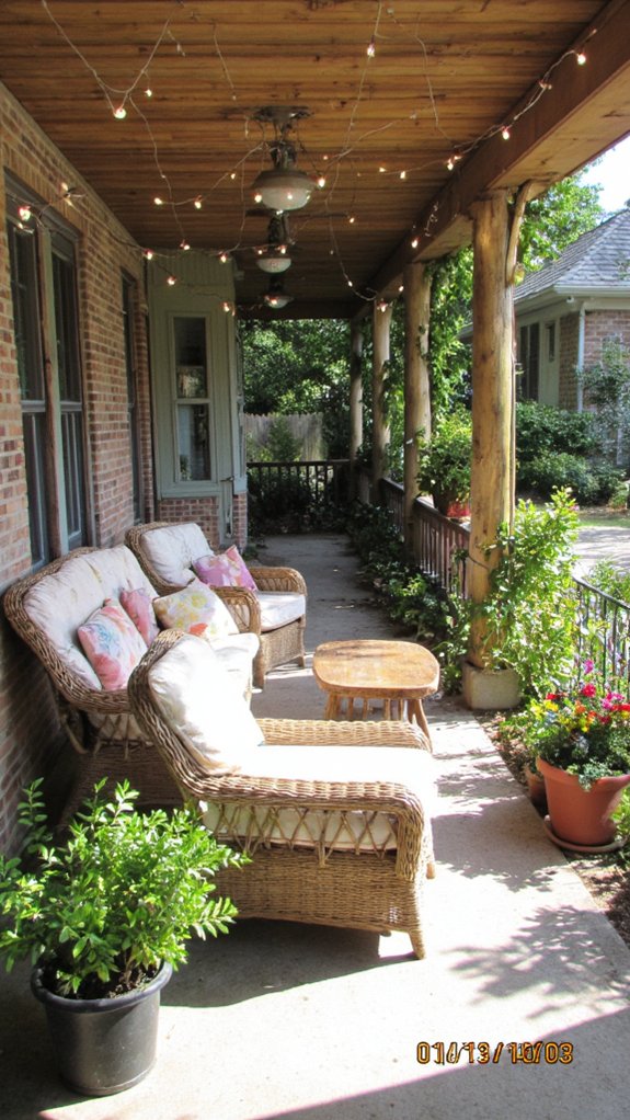 cozy wicker furniture accents