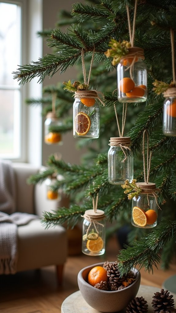 upcycled jar holiday ornaments
