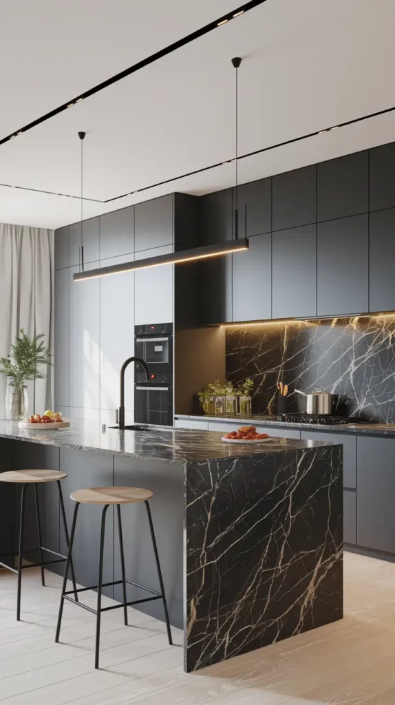 Modern sleek kitchen interior