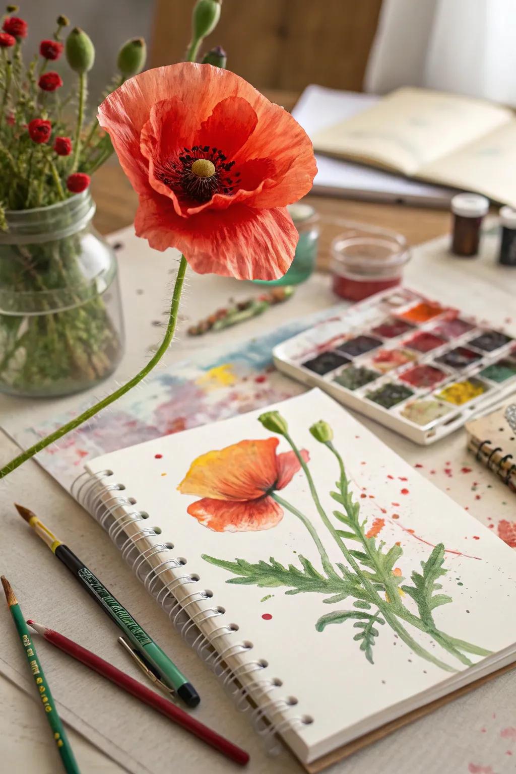 Playful poppies brought to life with bright watercolors.