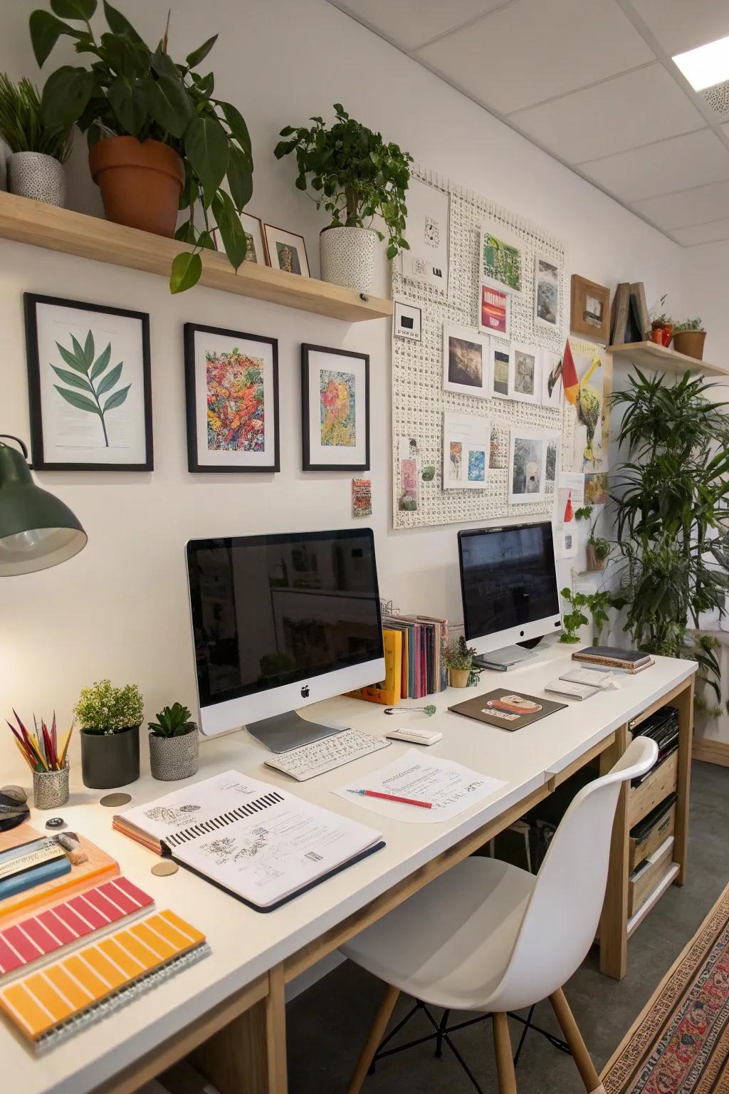 Personal details transform a workspace into an inviting, personalized haven.
