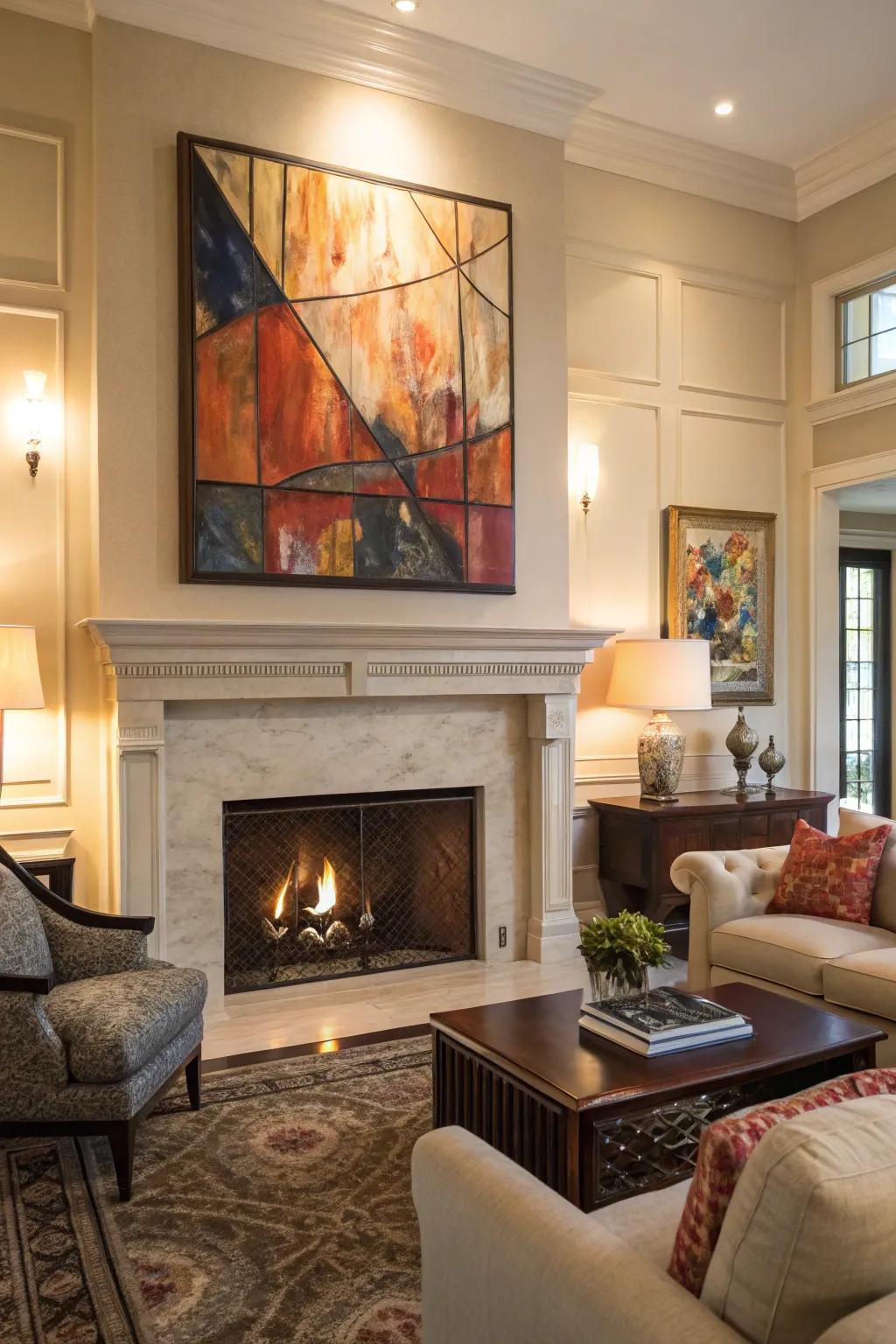 Large-scale art can be the centerpiece of any room.