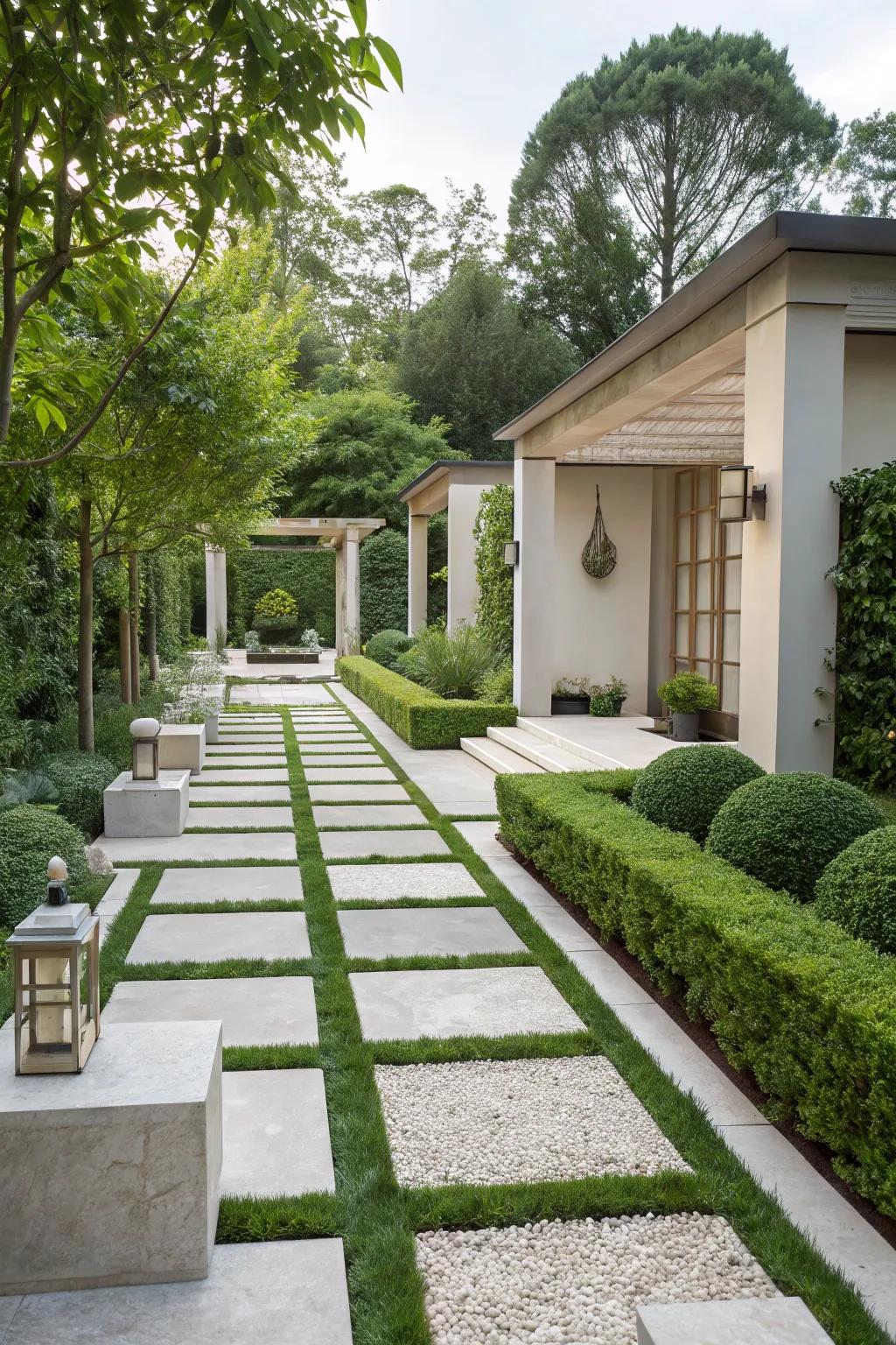 Geometric pathways introduce structure and flair.